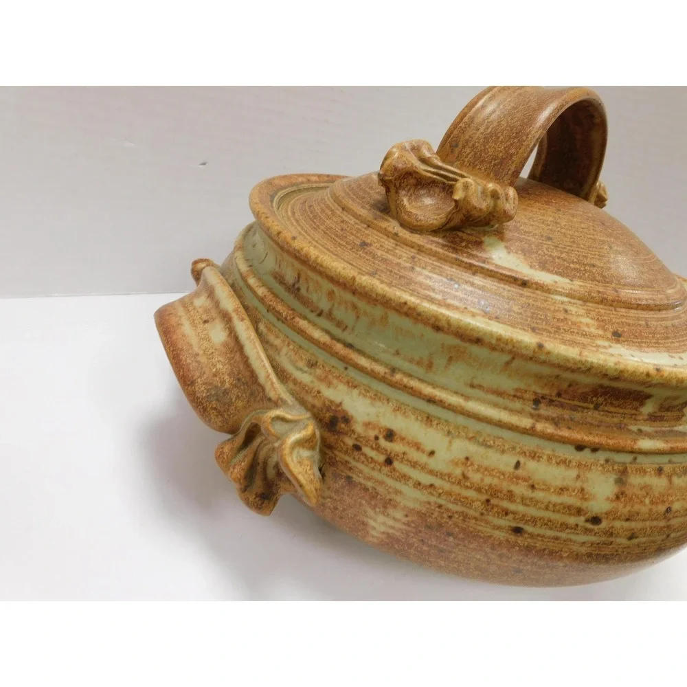 Handmade Stoneware Casserole Wheel Thrown Studio Pottery JC430